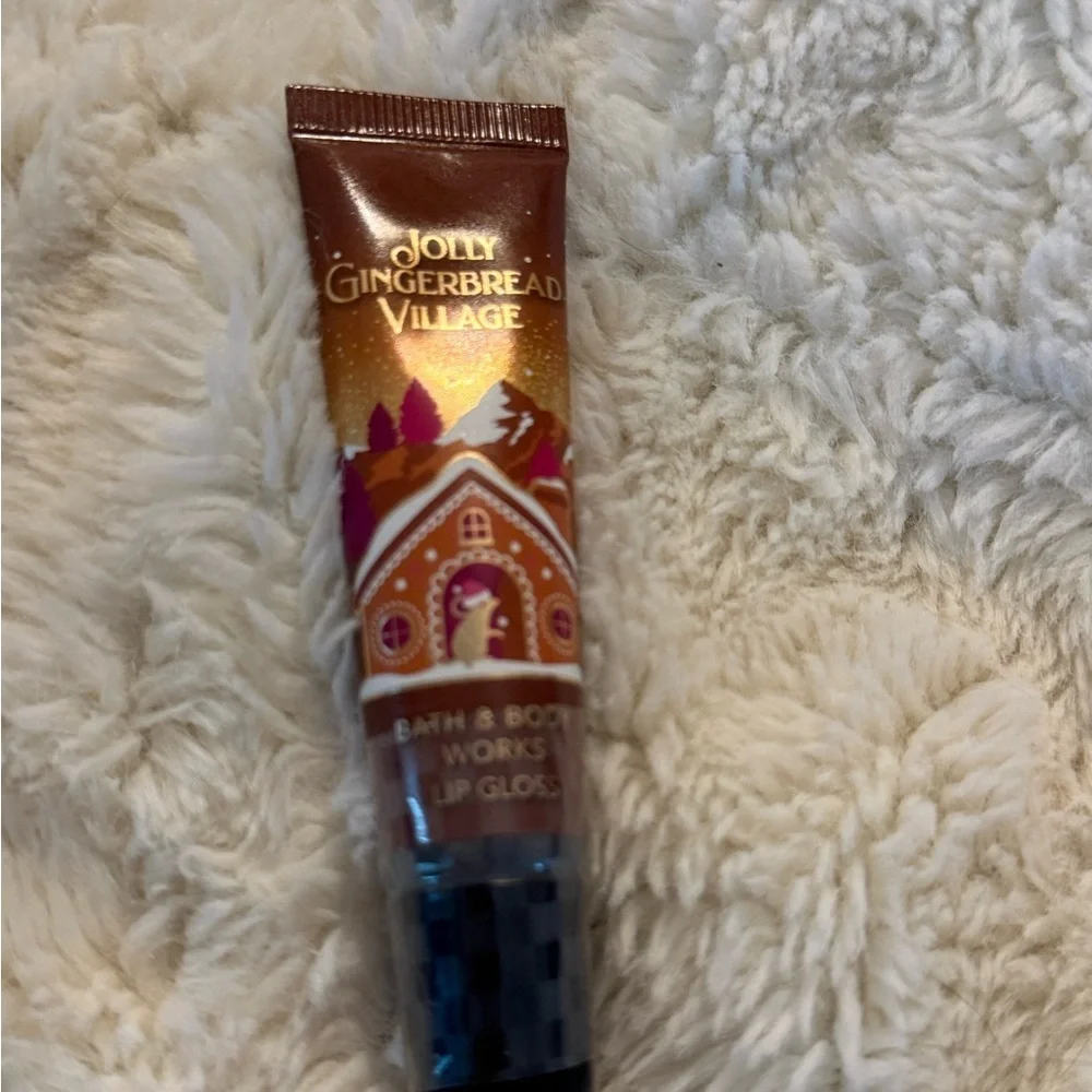 Bath & Body works Jolly Gingerbread Village Lip Gloss NWT sealed